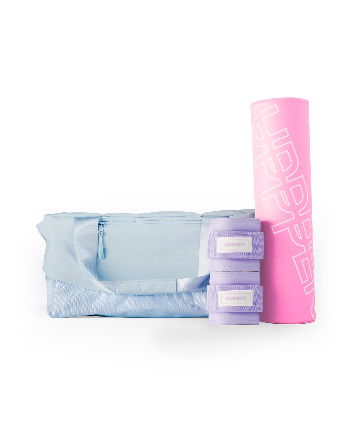 uppper gym girl bundle - soft tones product bundle showing all items included on white background