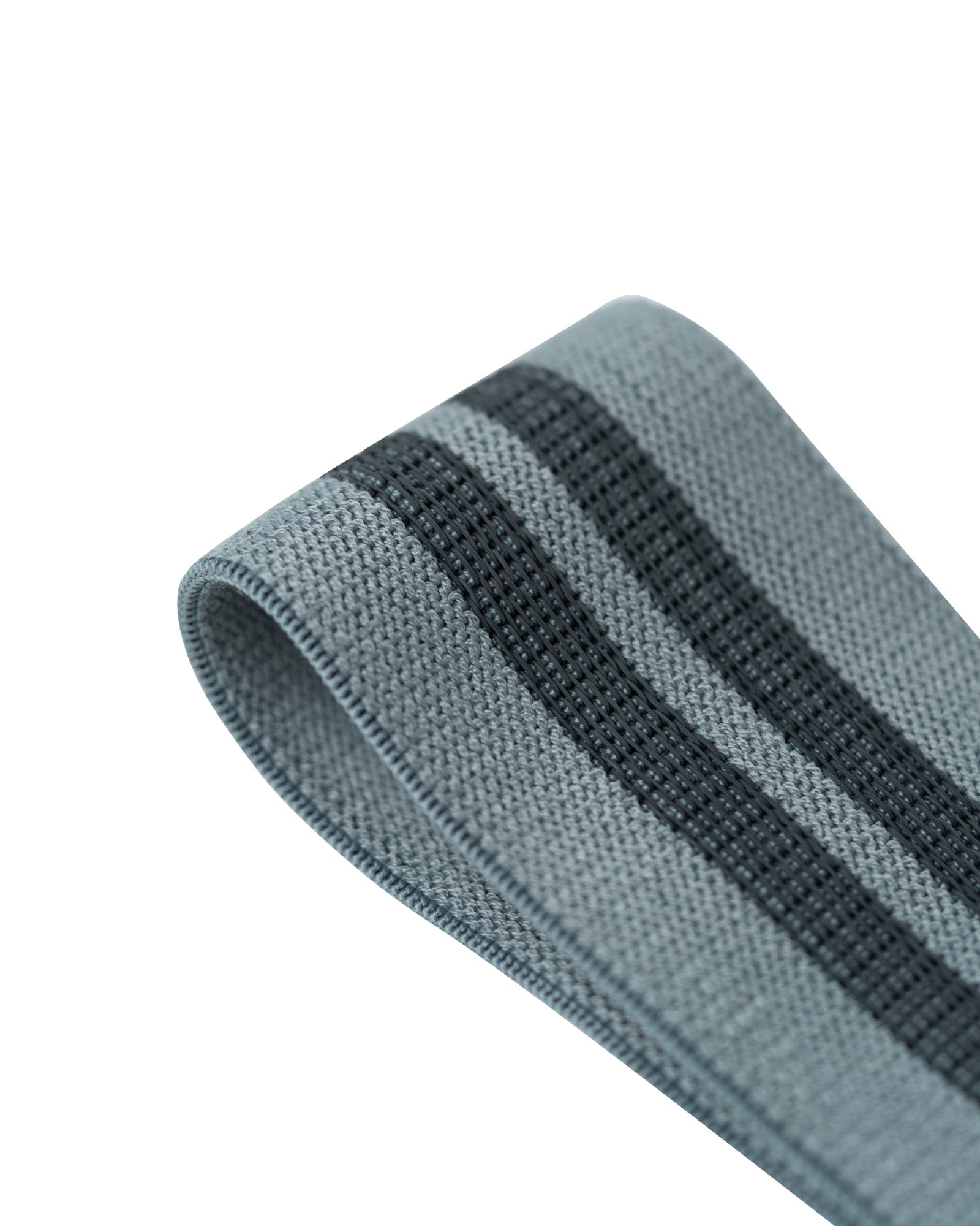 inside of grey uppper resistance band on white background