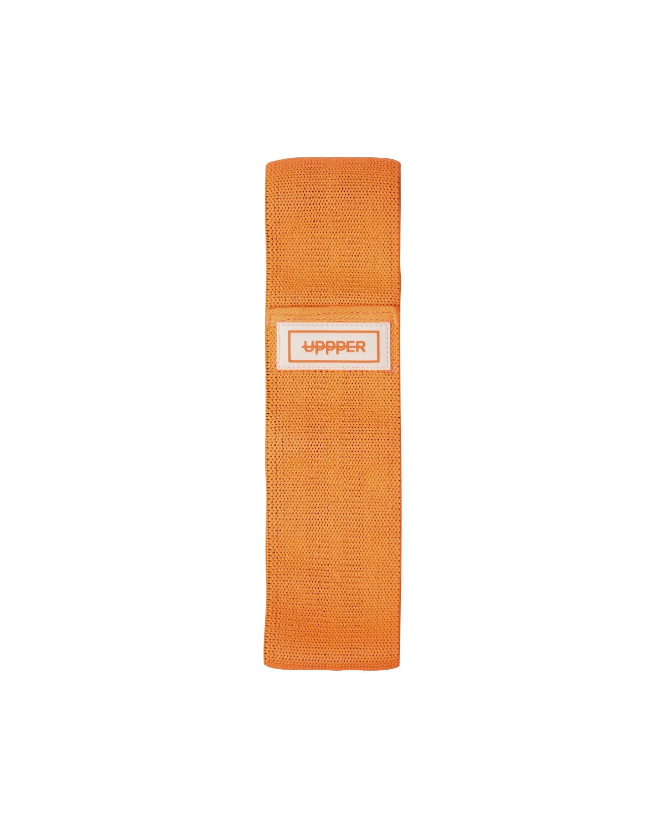 peach uppper fabric hip resistance band laid flat on white background