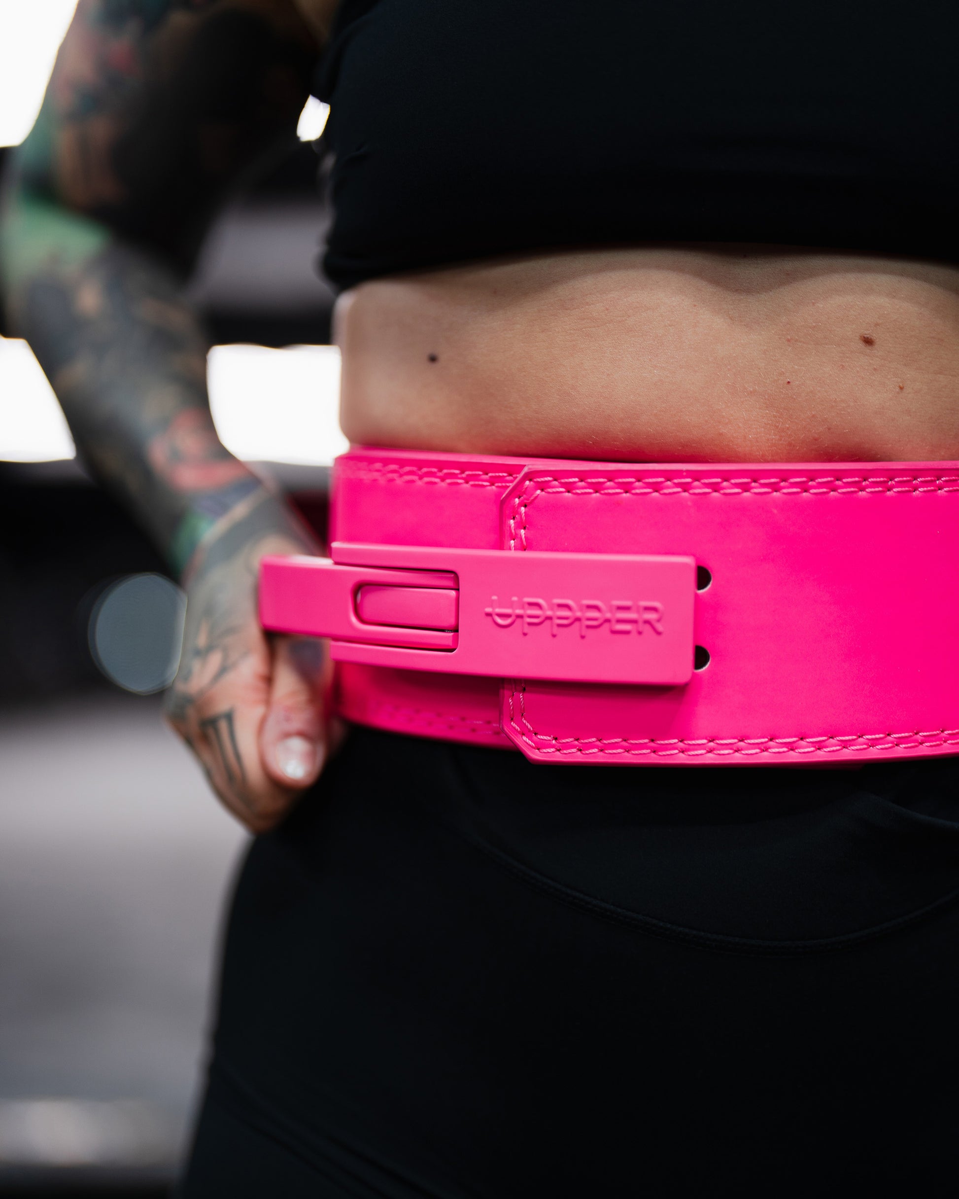 neon pink uppper lever belt product detail