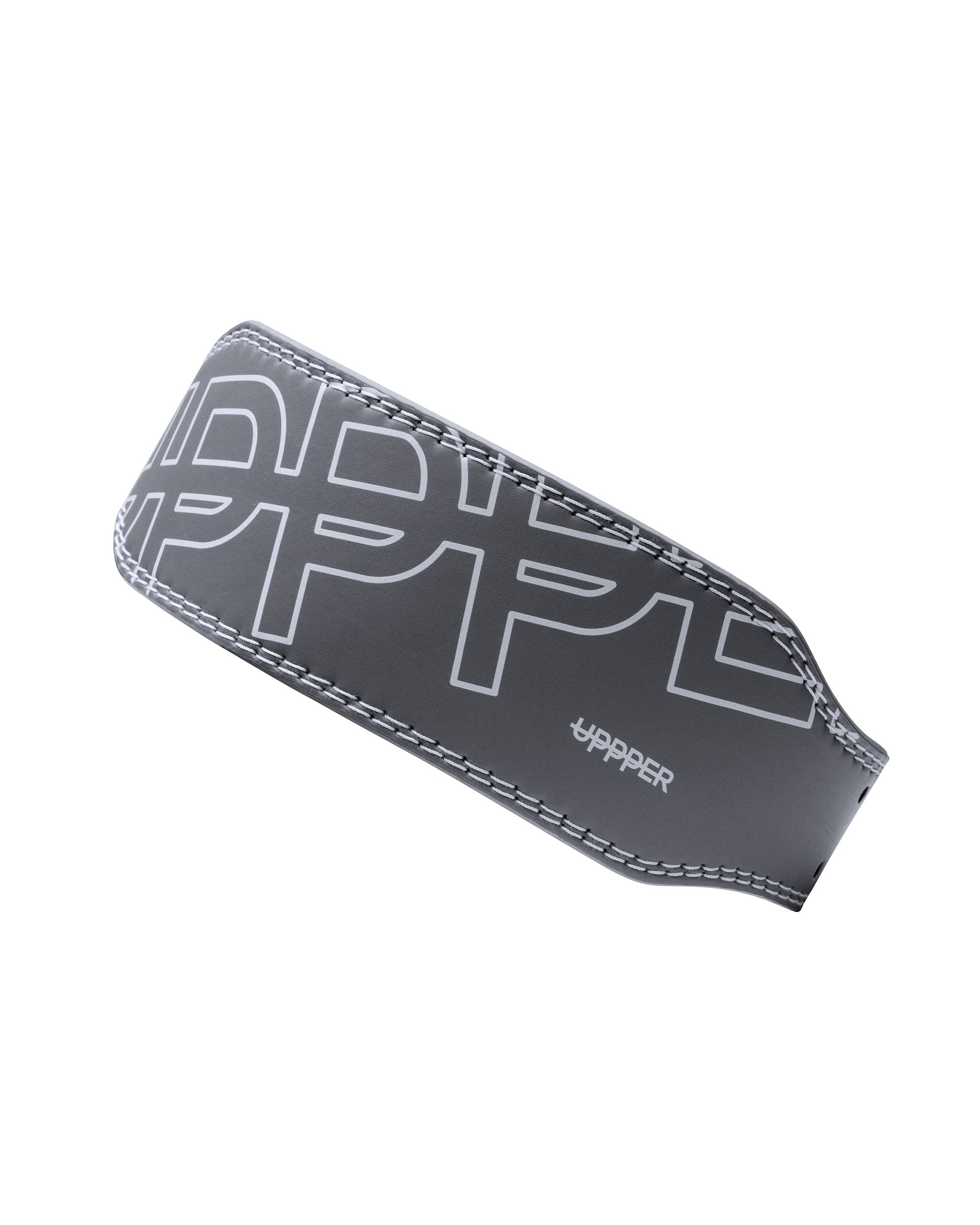 grey uppper lifting belt shown at angle on white background