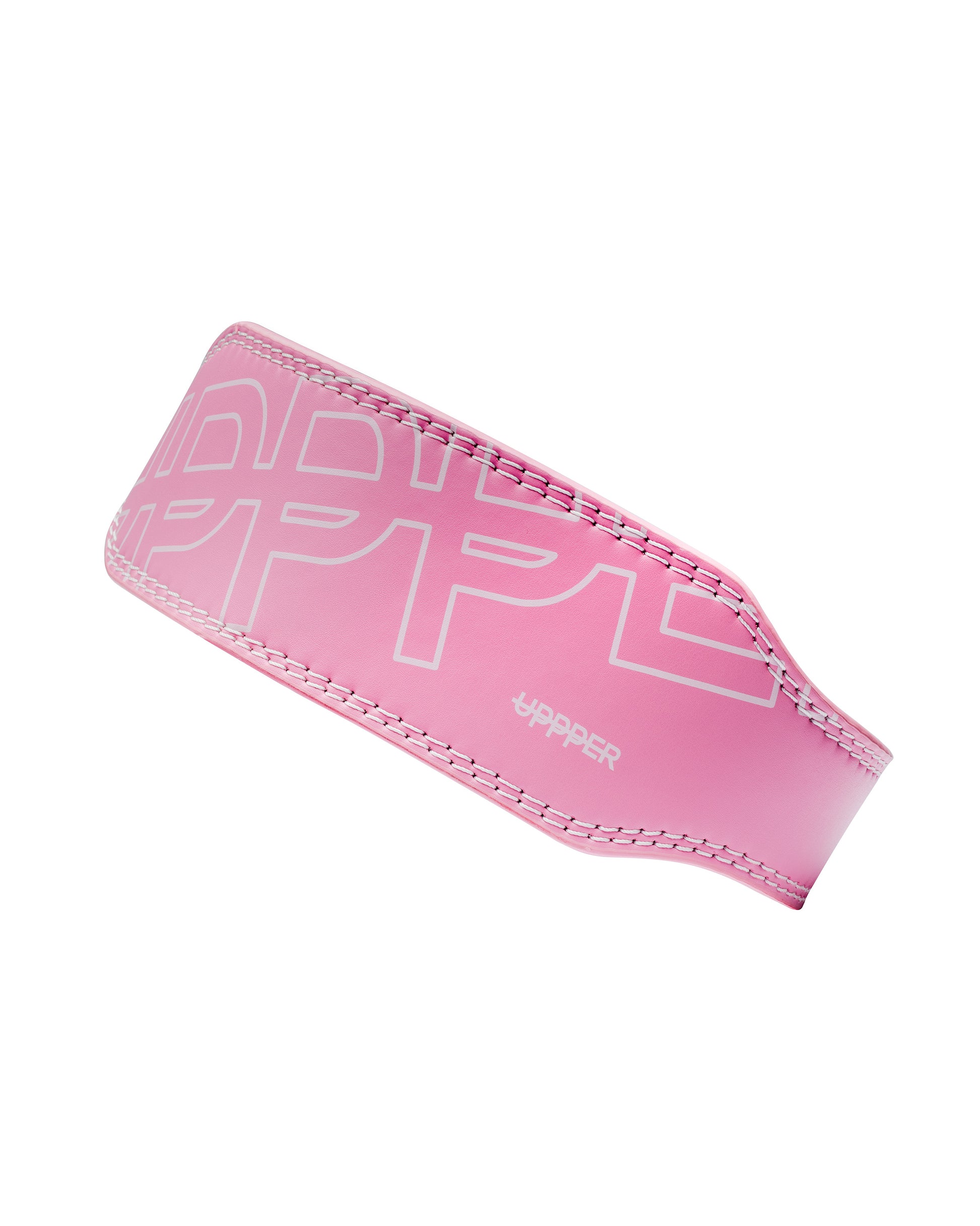 pink uppper lifting belt shown at angle on white background