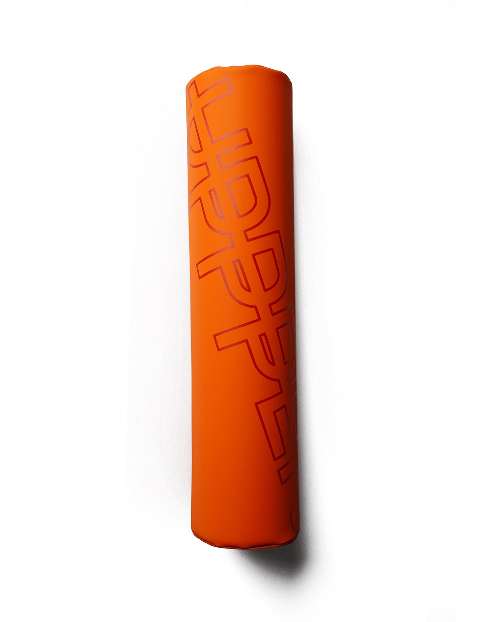 neon orange uppper barbell pad with dense foam padding on white background