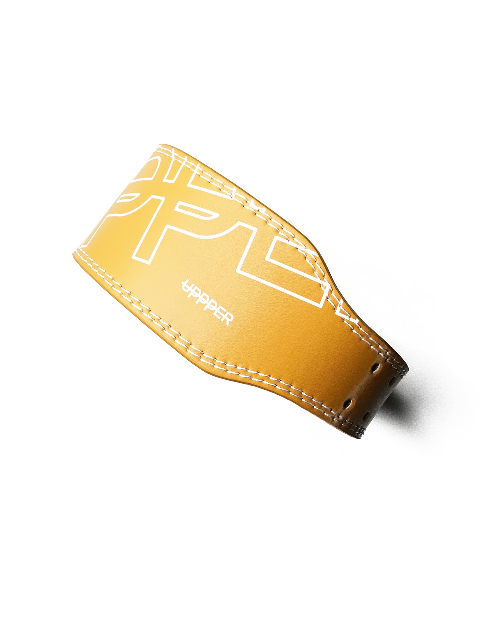 peach uppper lifting belt shown at angle on white background